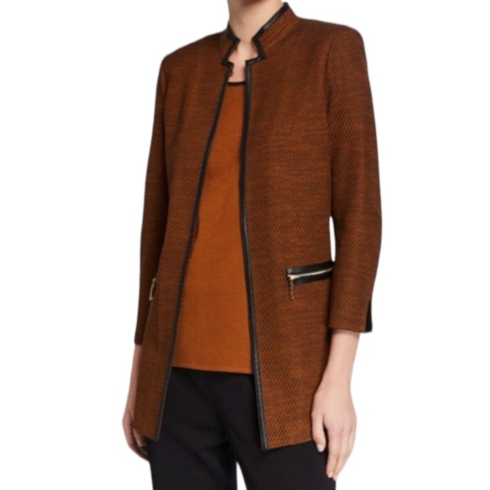 Misook‎ Knit Brown Blazer Size PXL